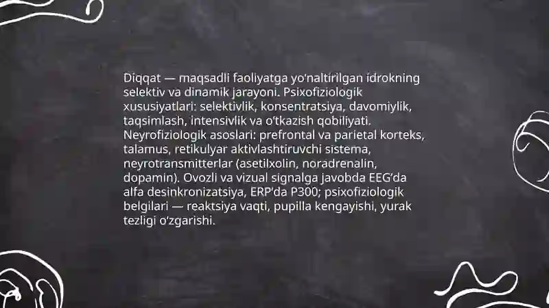Diqqat haqida tushuncha va uning nerv-fiziologik asoslari 3