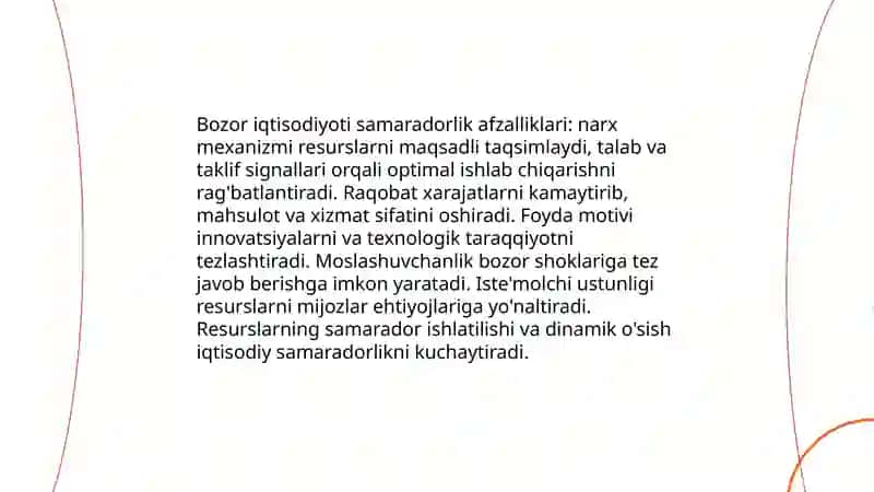 Bozor iqtisodiyotining afzalliklari va ziddiyatlari 3