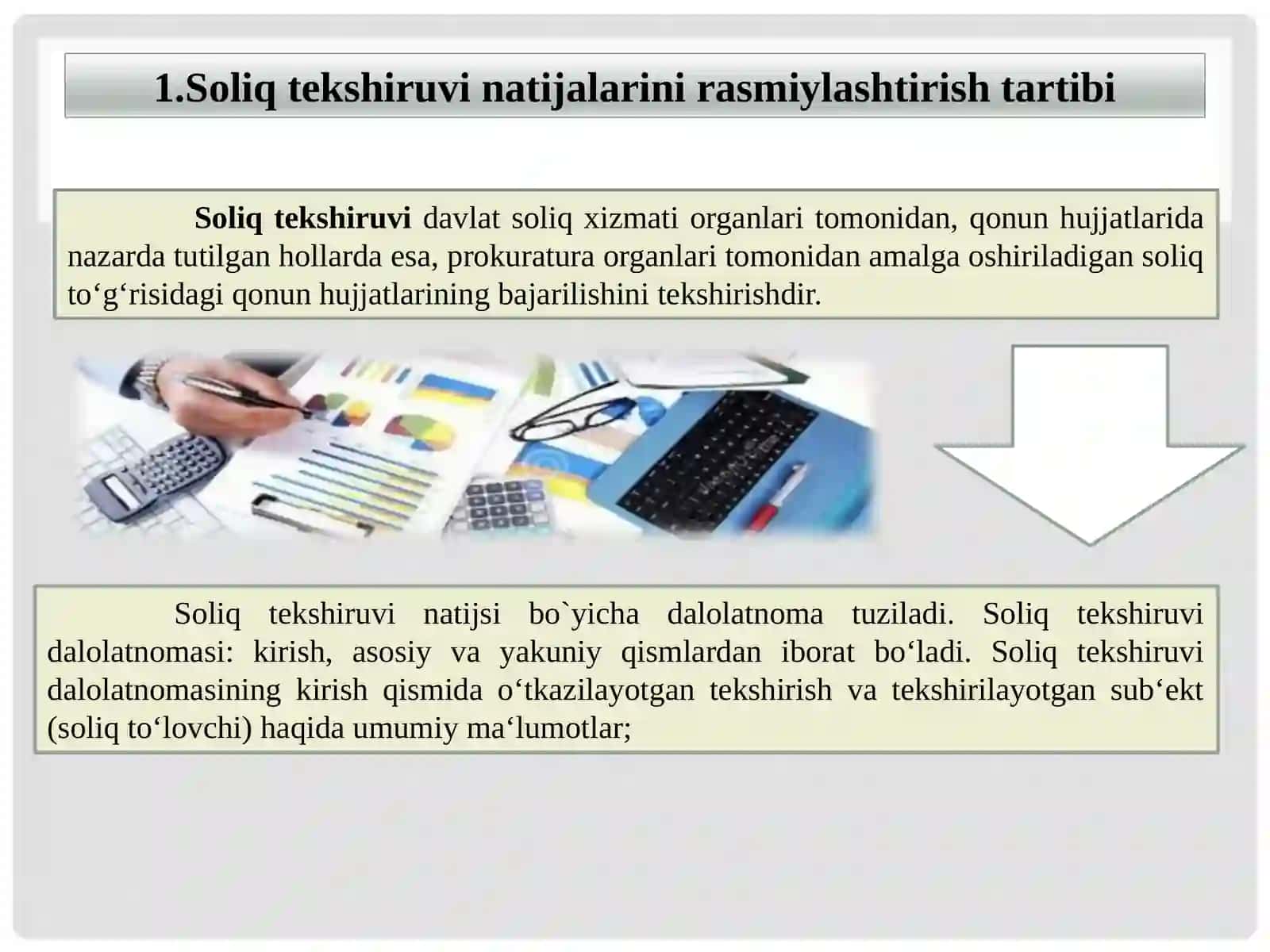 Soliq tekshiruvi natijalarini rasmiylashtirish va uni ko`rib chiqish tartibi 3