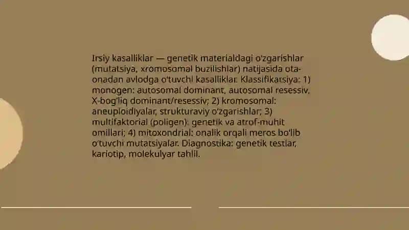 Irsiy kasalliklar 3