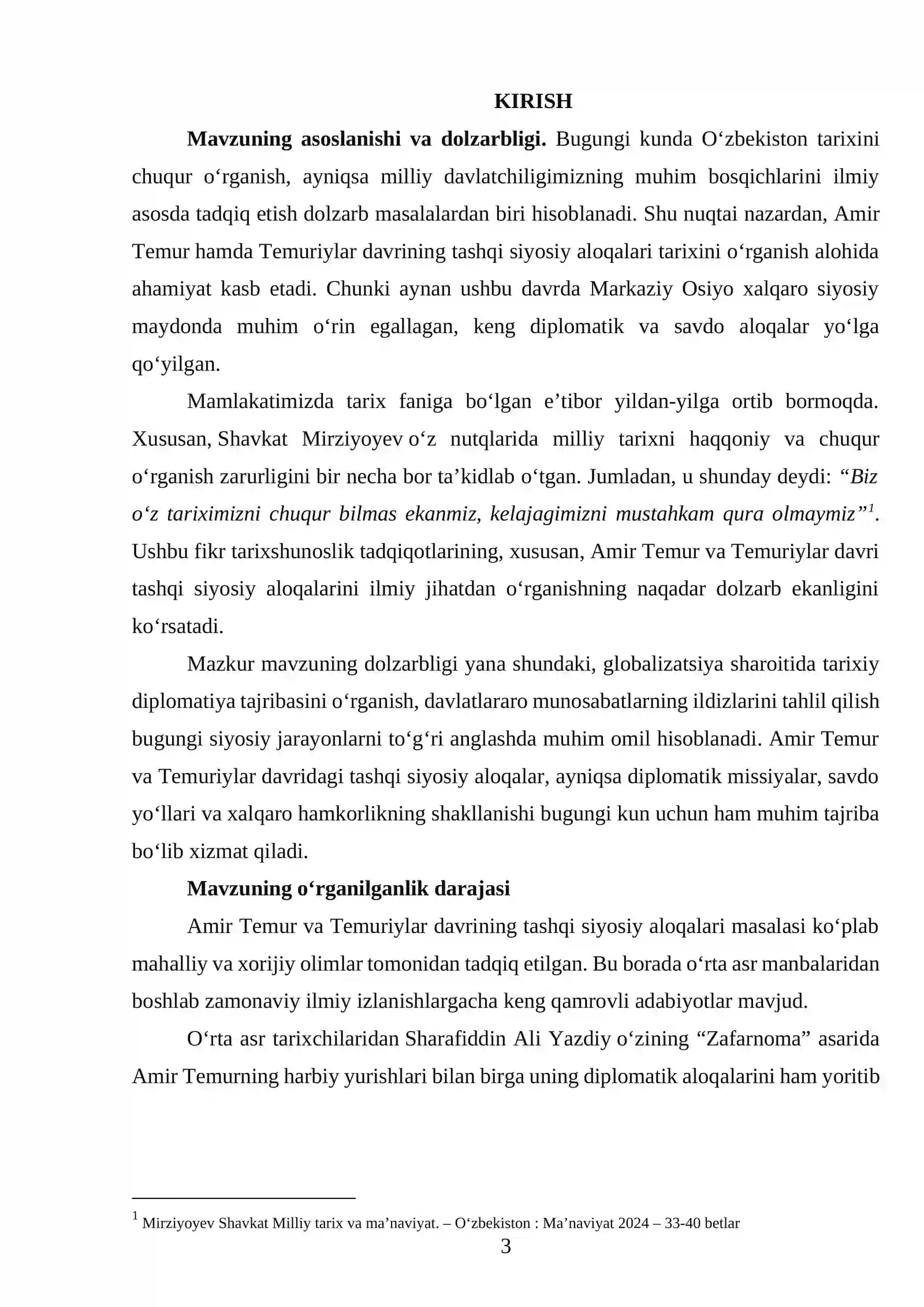 Amir Temur va Temuriylar davrining tashqi siyosiy aloqalari tarixshunosligi 3