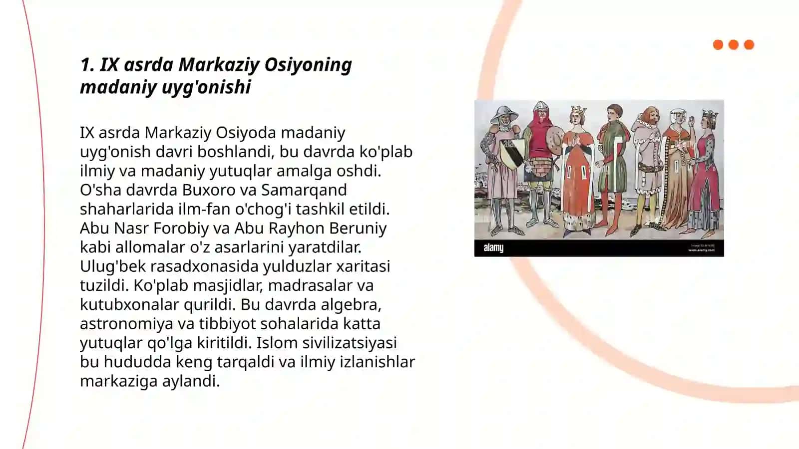 IX-XII asrlarda mamlakatimiz hududida ro'y bergan madaniy uyg'onish (Renessans) 3