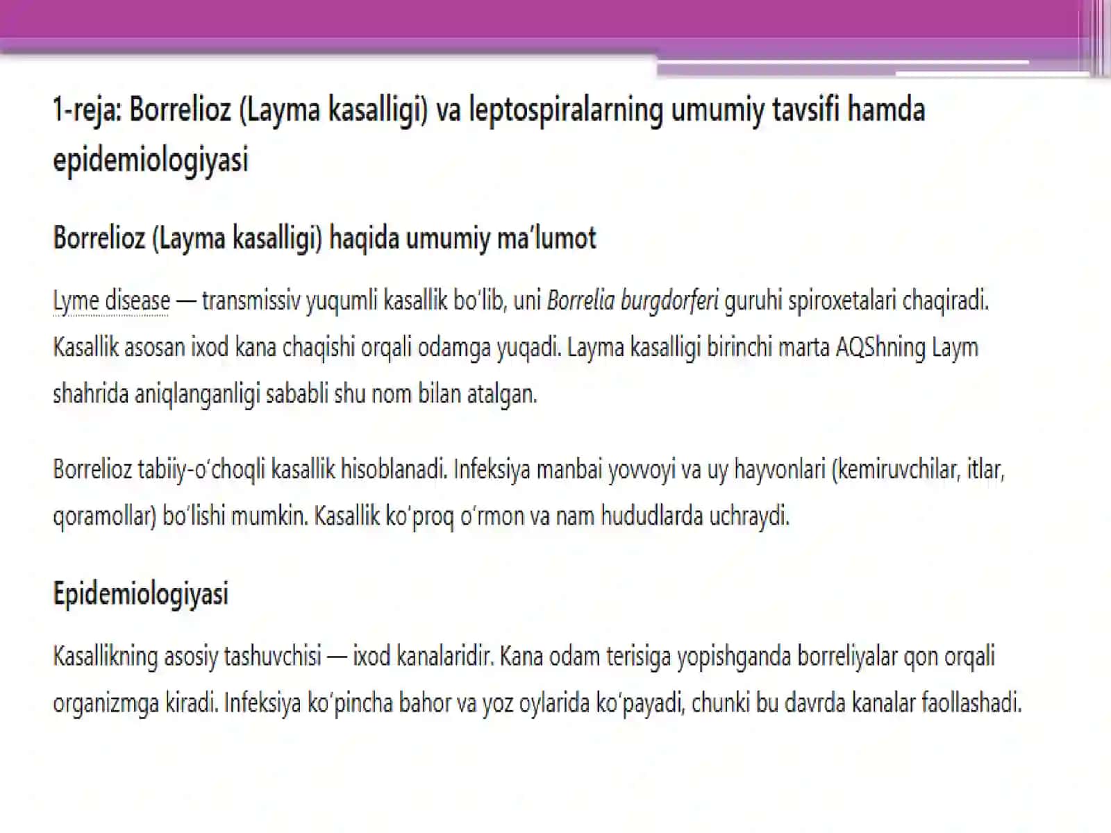 Borrelioz(laymakasalligi) va Leotospiralarmarfologiyasi 3