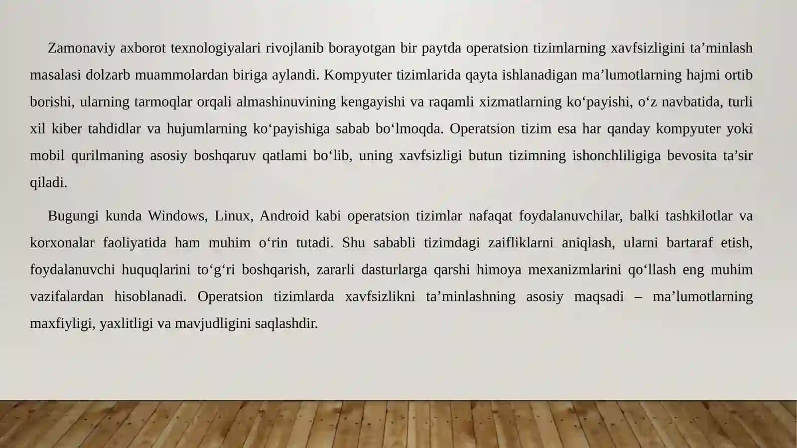 Operatsion tizimlardagi xavfsizlik masalalari 3