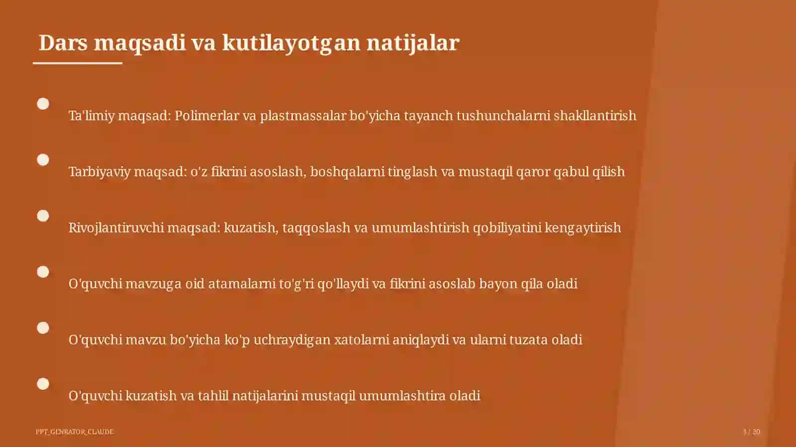 Polimerlar va plastmassalar (11-sinf) 4
