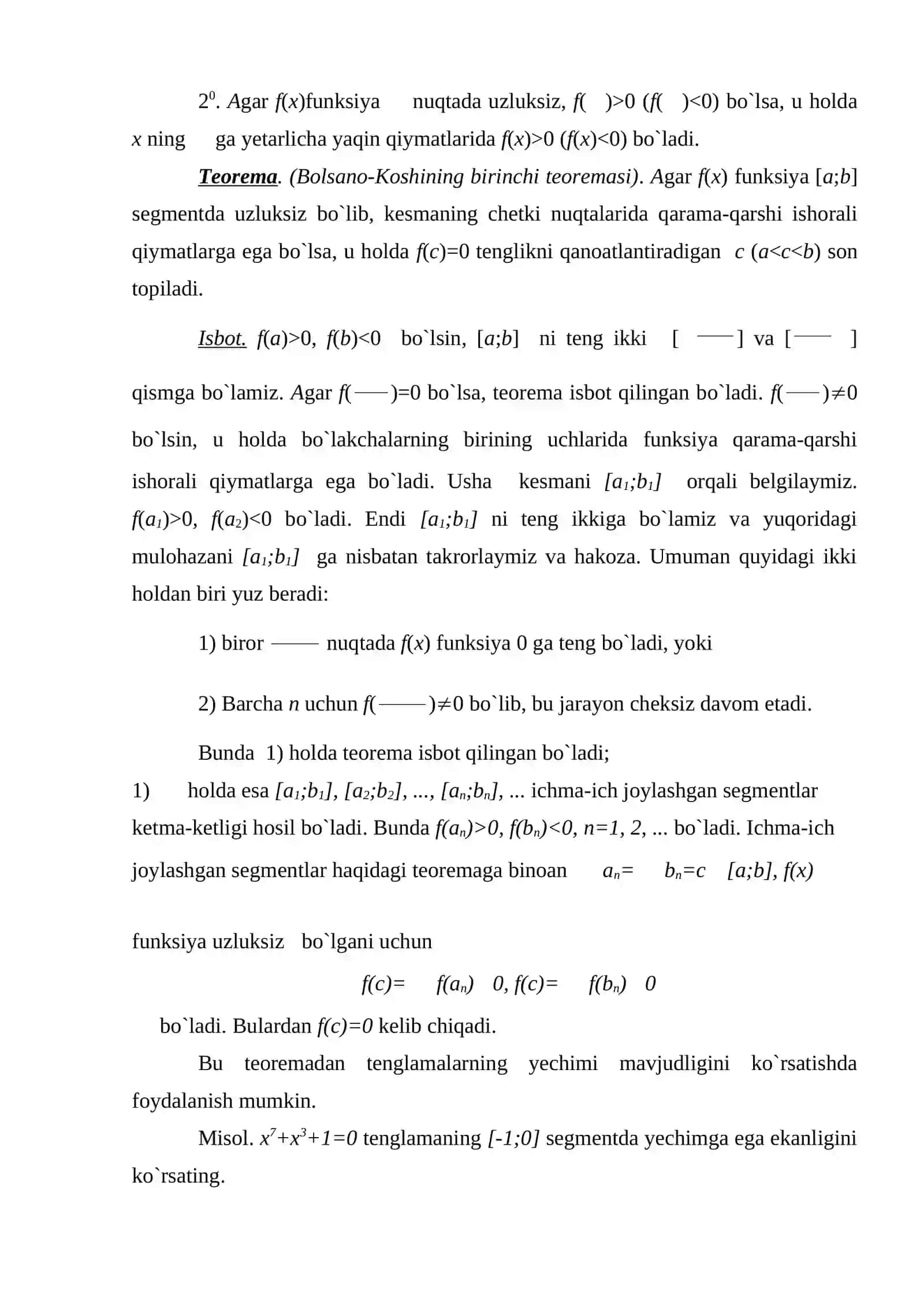 Monoton  funksiyalar uzluksizligi. Uzilish nuqtalari va uzluksizligi.  Kesmada uzluksiz bo`lgan funksiyalarning  chegaralanganligi,  eng kichik va eng katta qiymatlari 3