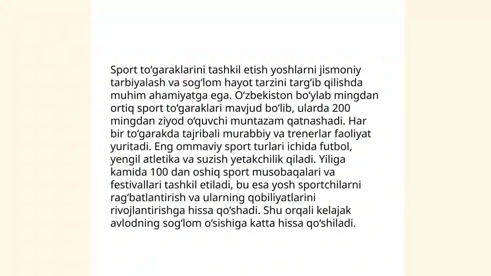 Sport to‘garaklarini tashkil etish 3