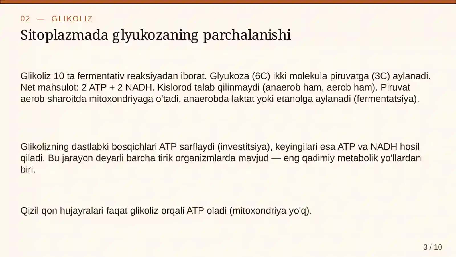Hujayraning energiya almashinuvi 3