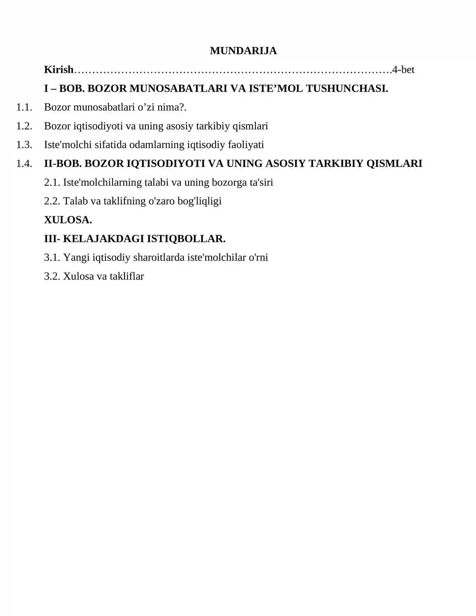 Bozor munosabatlari sharoitida iste’molchilarning o’rni 3