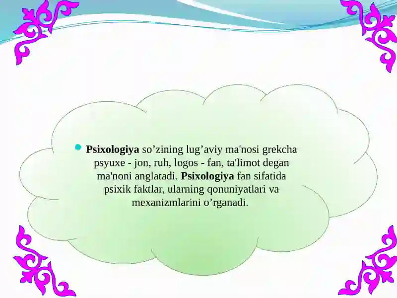Psixologiya fanining predmeti, vazifalari va tadqiqot metodlari 3