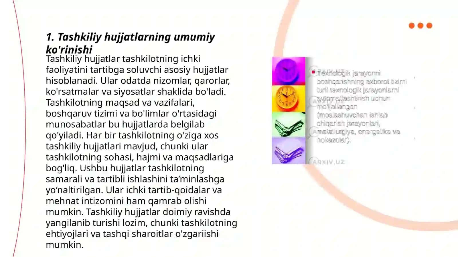 Tashkiliy hujjatlarning vazifasi.Tashkiliy hujjatlarning turlari 3