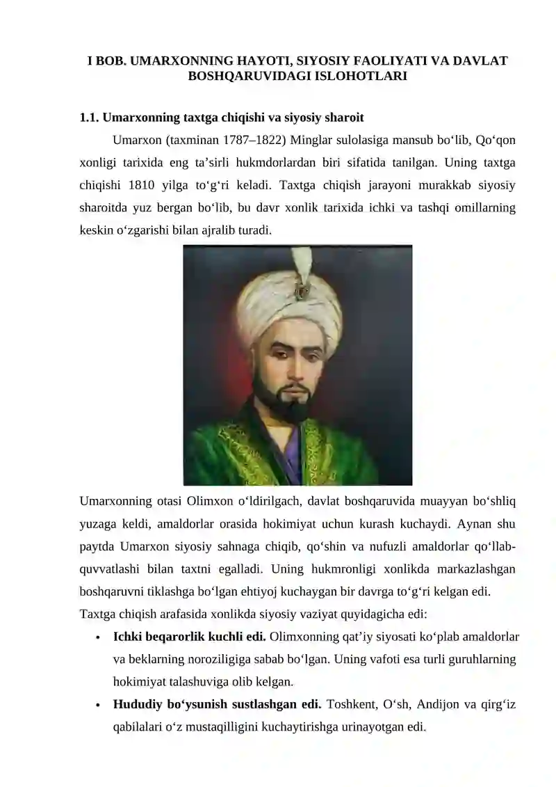 Umarxon davrida Qo 'qon xonligi 3