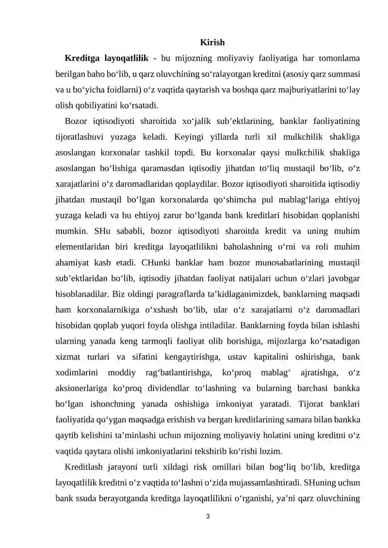 Kreditga layoqatlilikning tavsifi 3