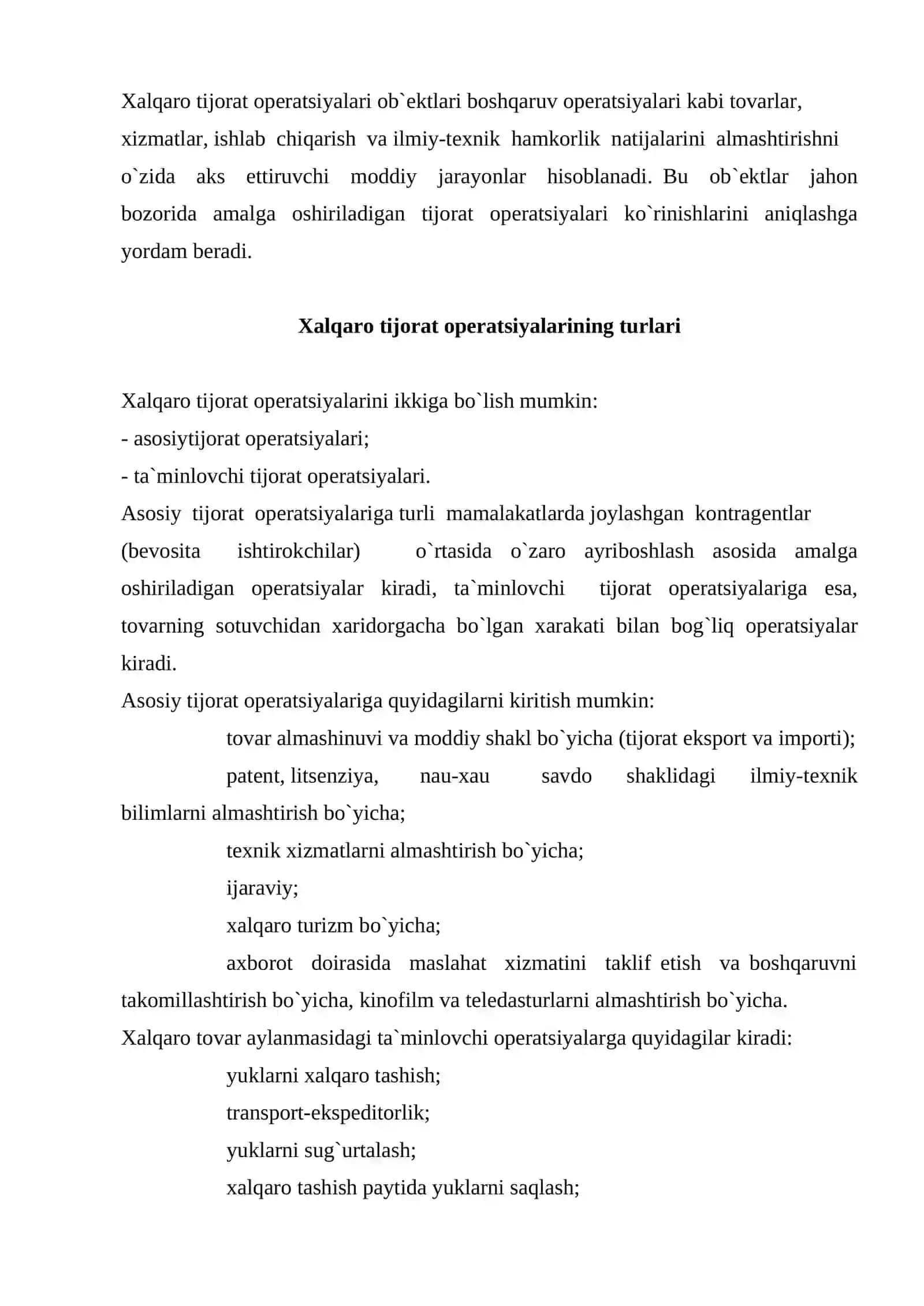 Xalqaro tijorat opеratsiyalari mohiyati va mazmuni 3