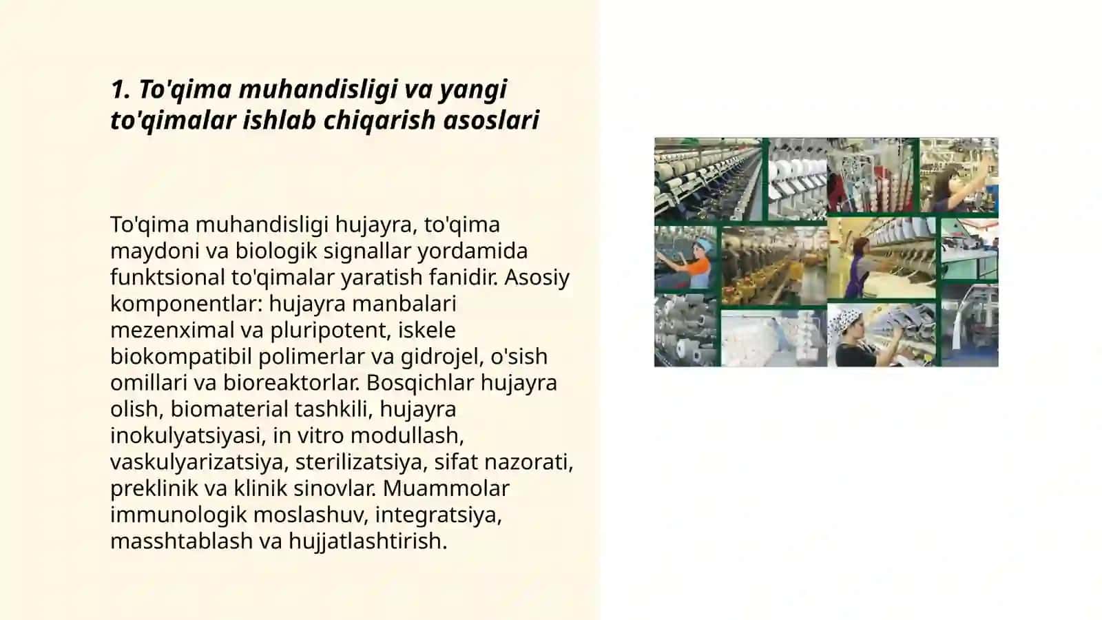 To'qima muhandisligi va yangi to'qimalar ishlab chiqarish asoslari 3