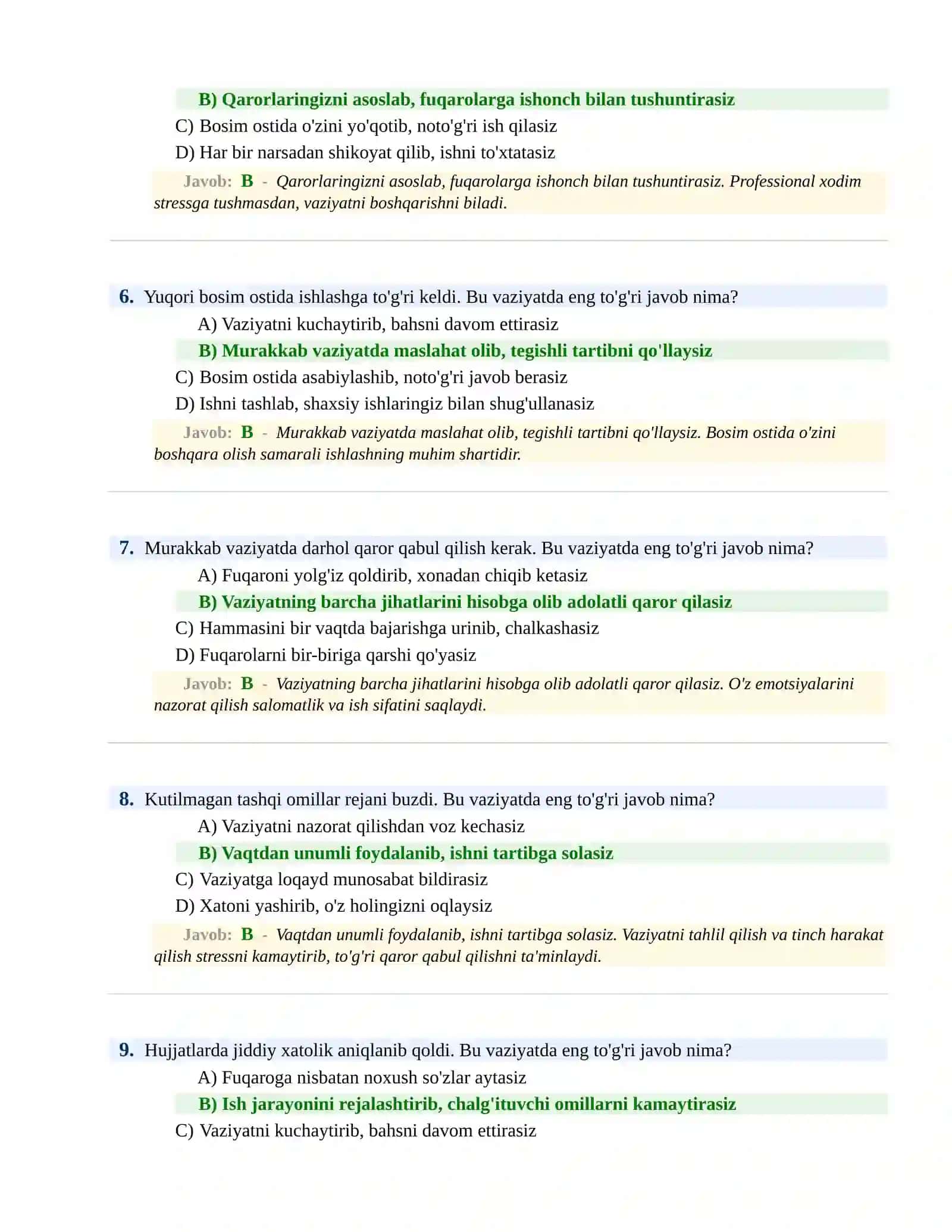 BOJXONA XIZMATIGA ISHGA KIRISH PSIXOLOGIK SINOV Testlari 3