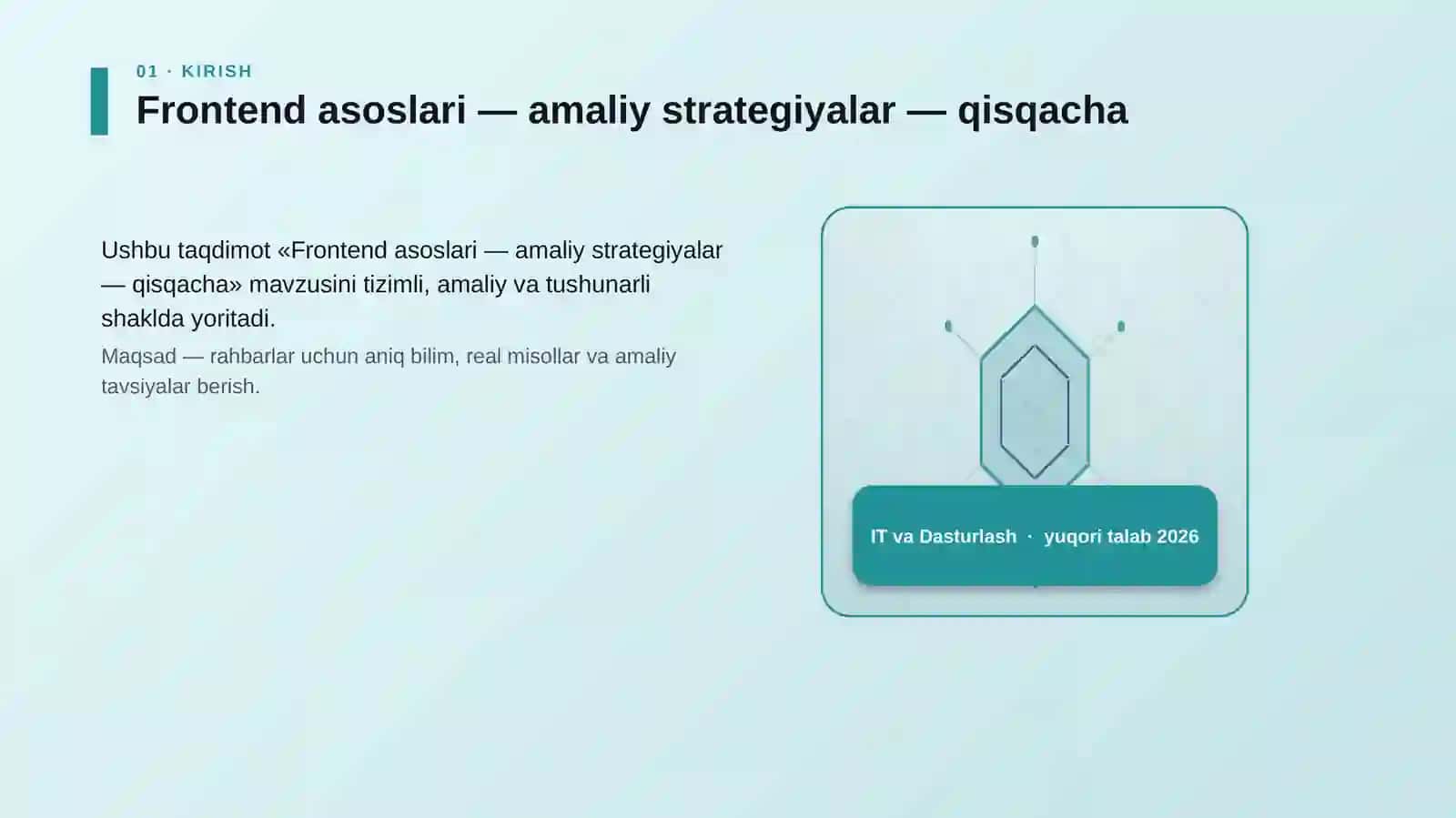 Frontend asoslari — amaliy strategiyalar — qisqacha 3