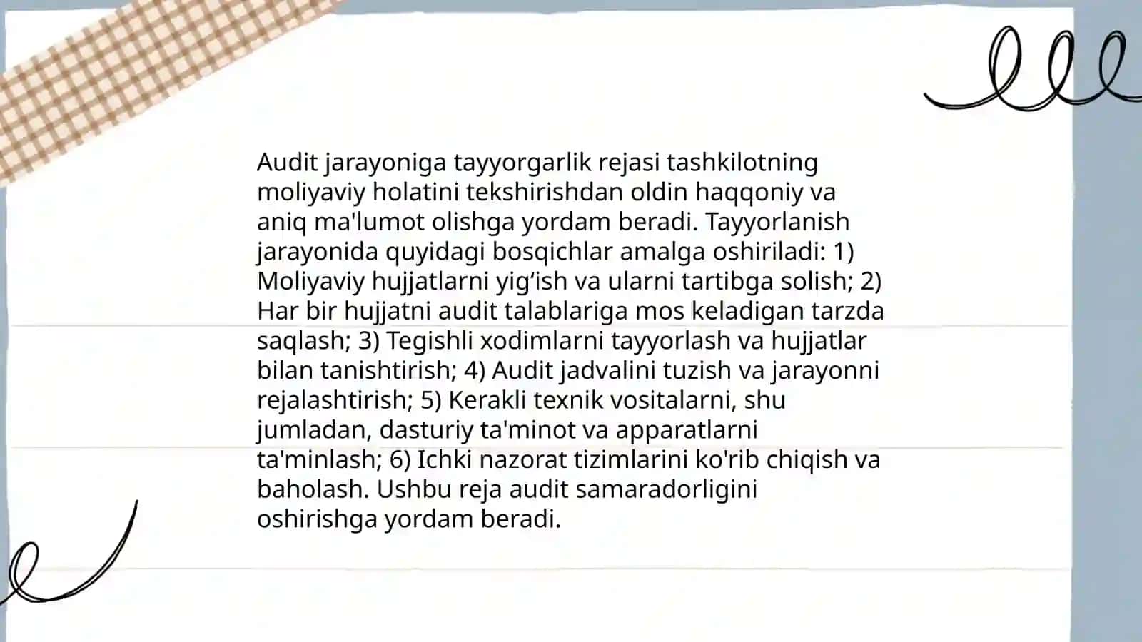 Energiya tejamkorligi bo`yicha korxona o`tkazilgan audit natijalarini tahlil qilish va tavsiyalar ishlab chiqish 3