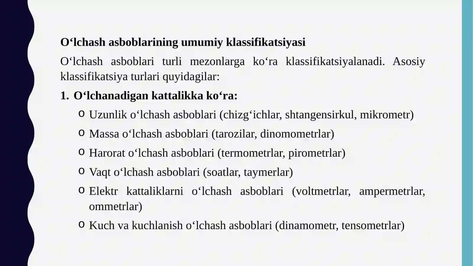 O‘lchashasboblarining klassifikatsiyasi 3