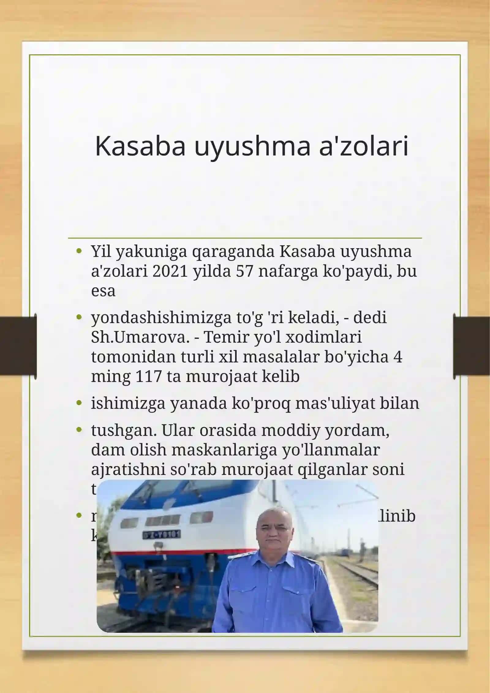 O'zbekiston Temir Yo'llari statistik hisobot 3