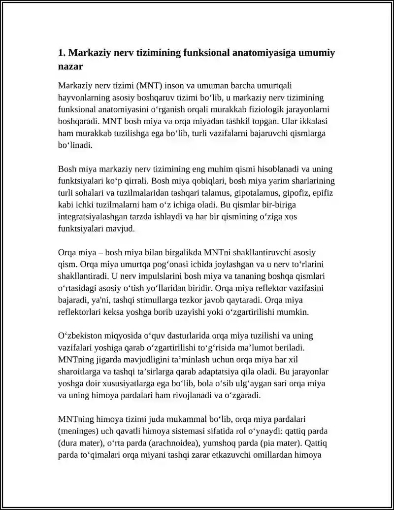 MARKAZIY NERV TIZIMINING FUNKTSIONAL ANATOMIYASI 3