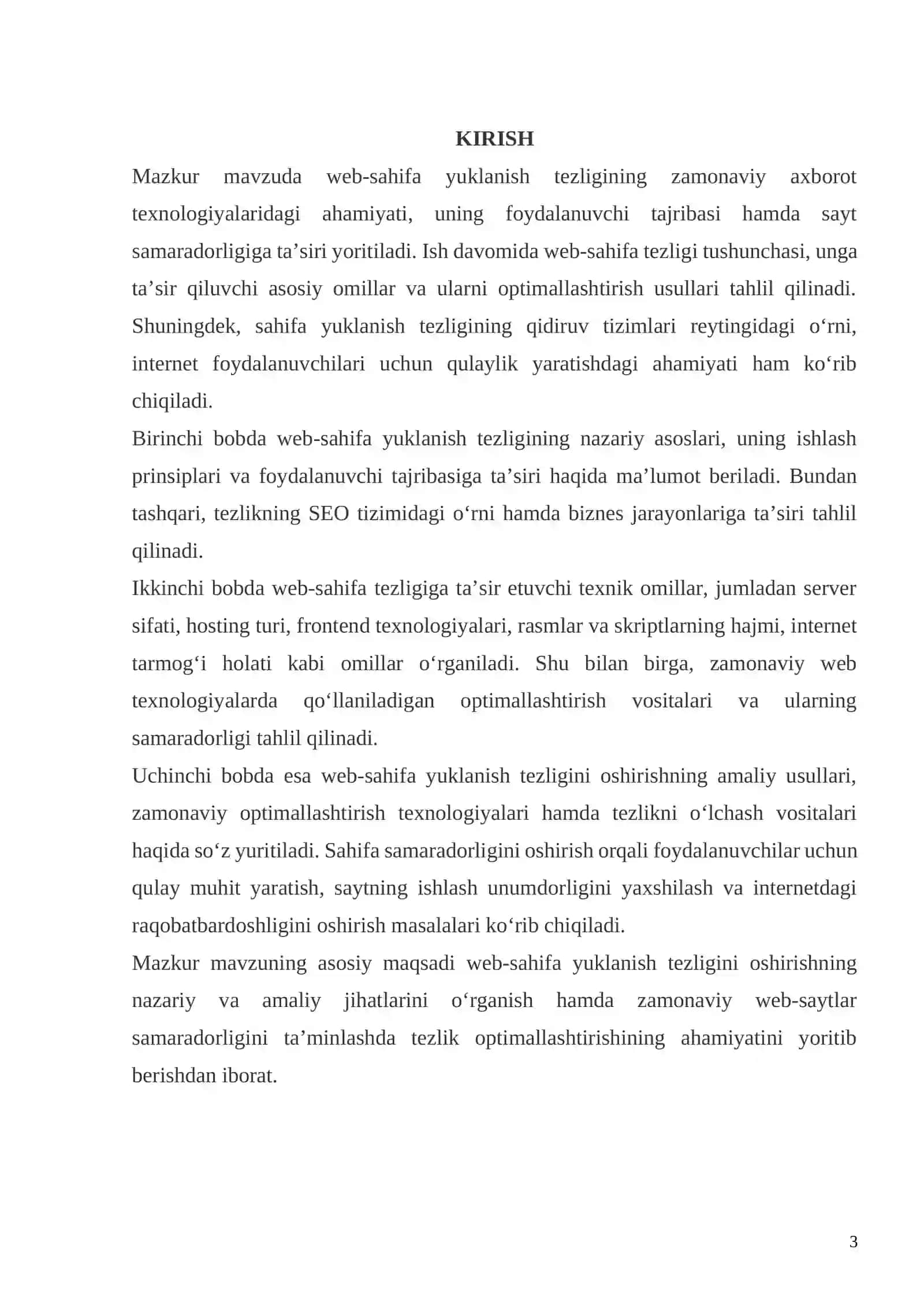 Web - sahifa yuklanish tezligi 3