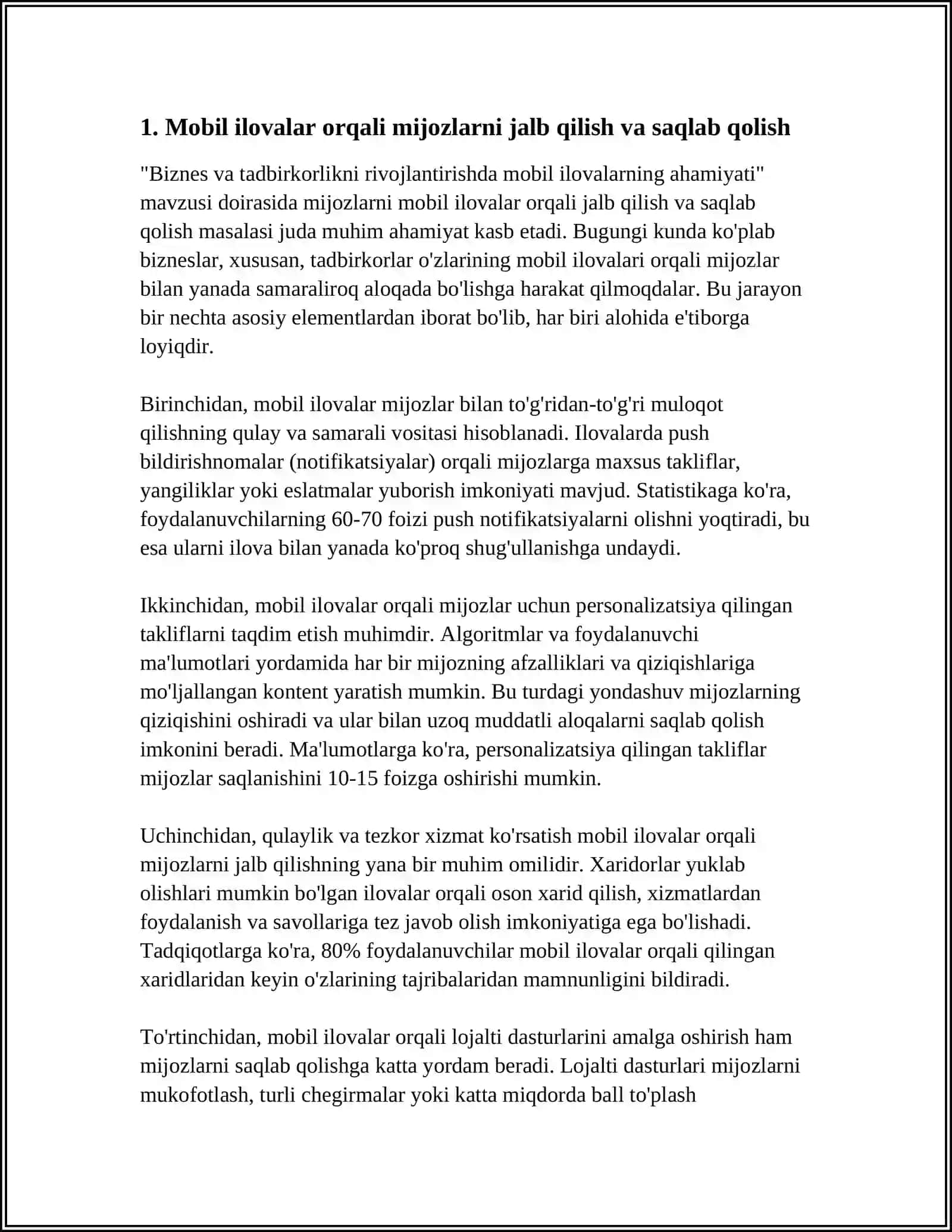 BIZNES VA TADBIRKORLIKNI RIVOJLANTIRISHDA MOBIL ILOVALARNING AHAMIYATI 3