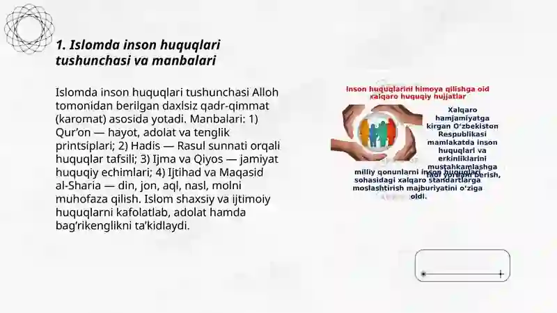 Islomda inson huquqlari himoyasi, ijtimoiytenglik, adolat va tolerantlik 3