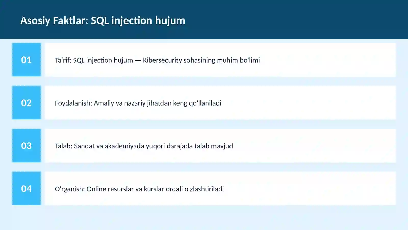 SQL injection hujum 3