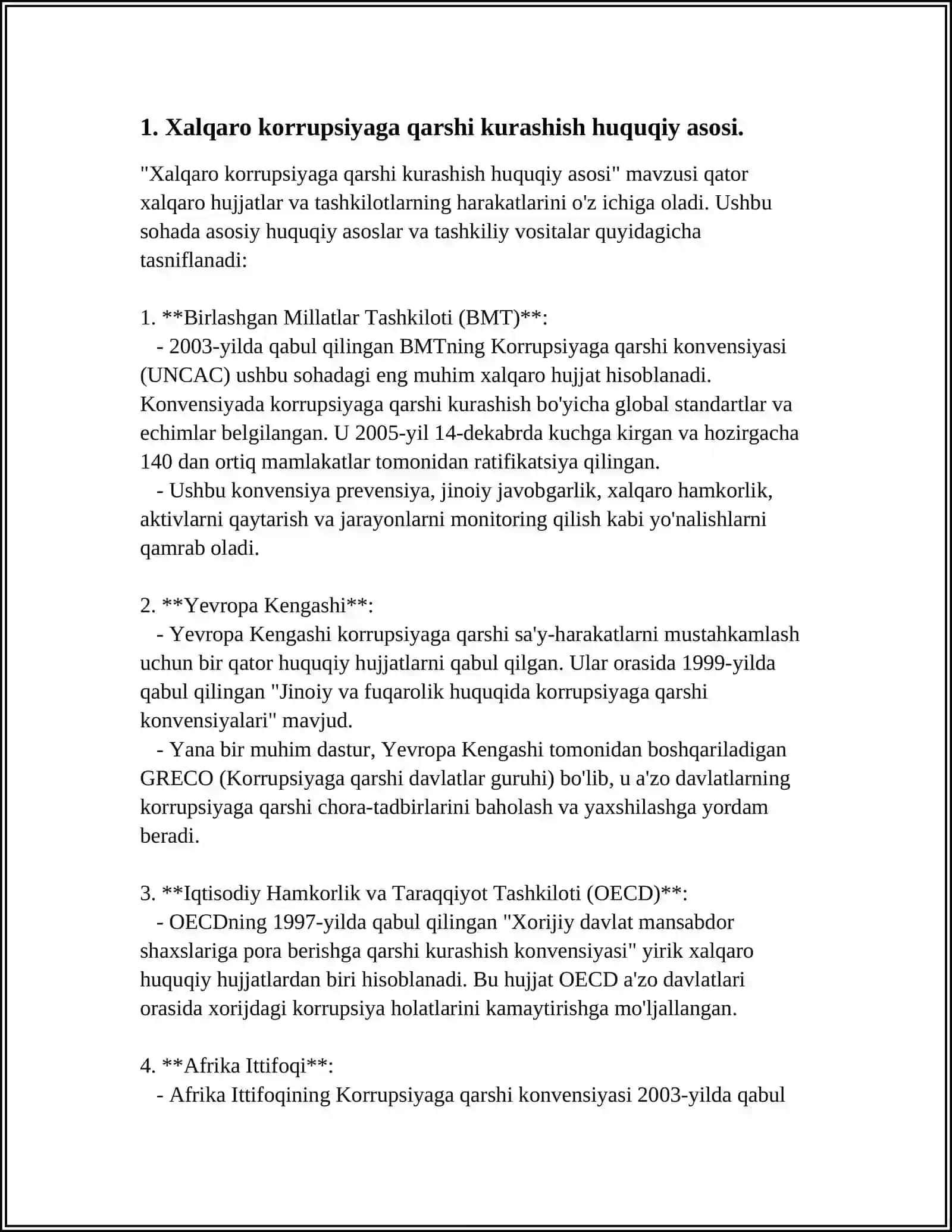 Xalqaro Korrupsiyaga Qarshi Kurashish 3