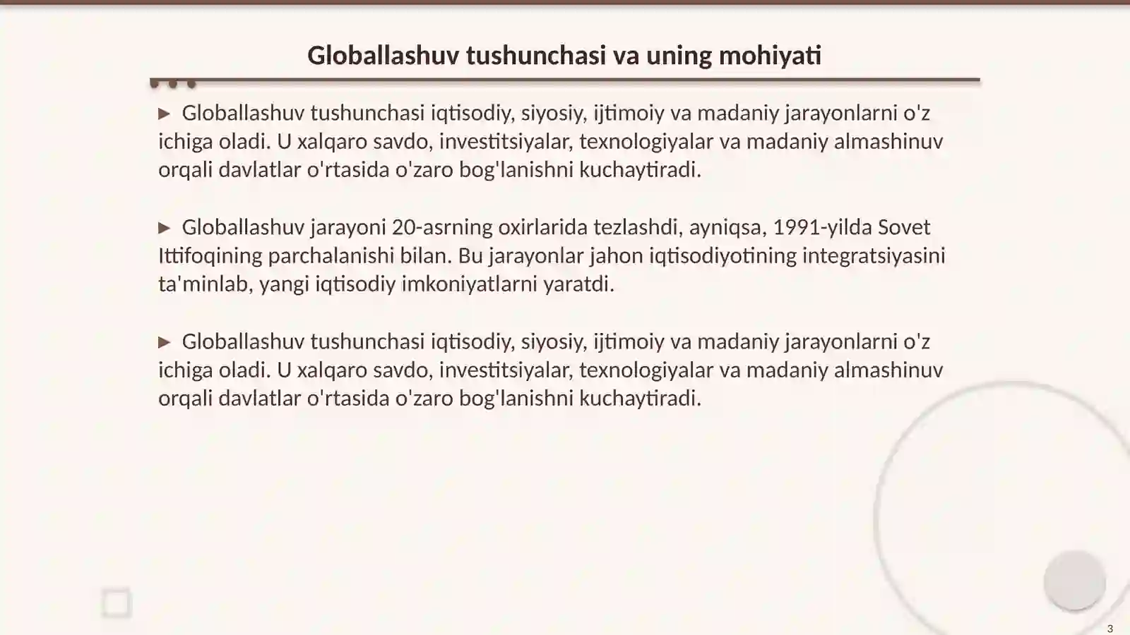 Globallashuvning Mazmuni va Rivojlanish Bosqichlari 3