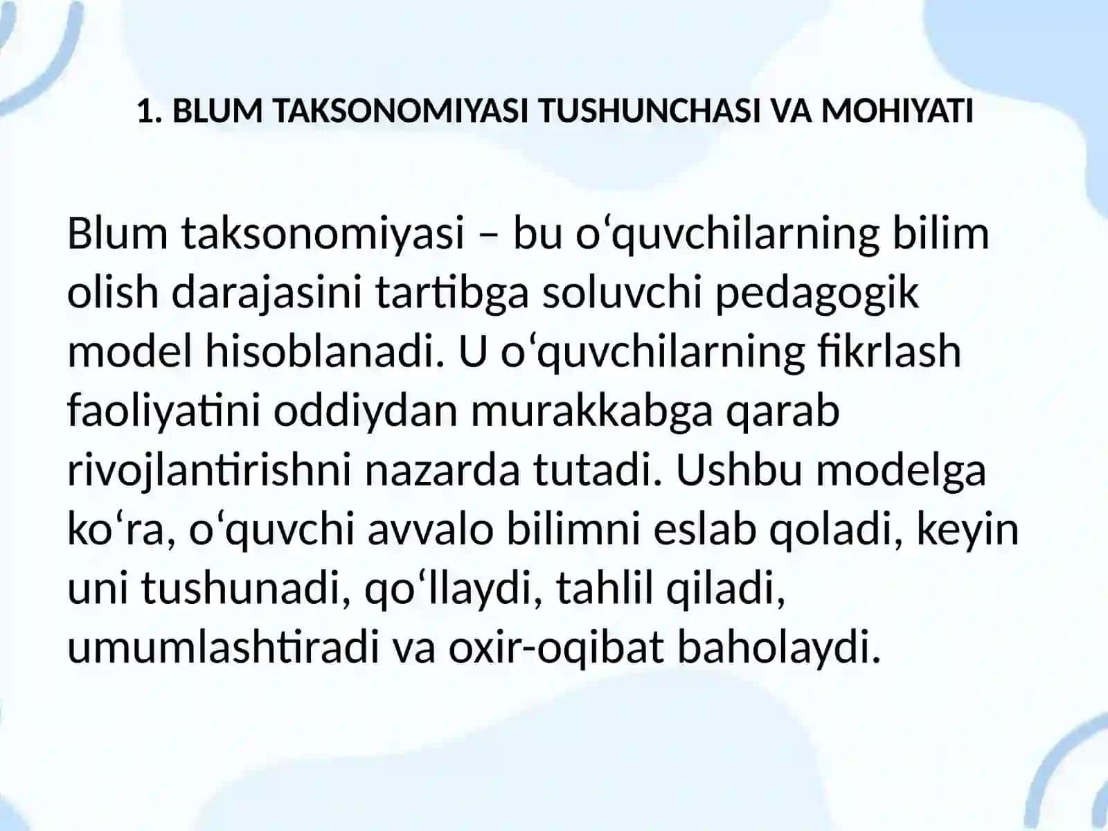 BLUM TAKSONOMIYASINI QO‘LLASH YO‘LLARI 3