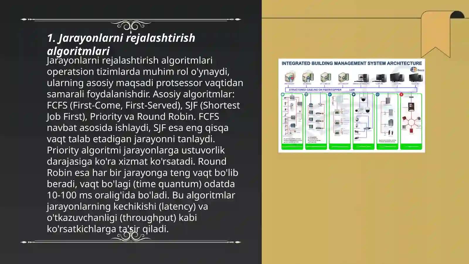 Operatsion tizimlarning jarayonlari boshqaruvini rejalashtirish parametrlari, rivojlantirish korsatkichlari 3