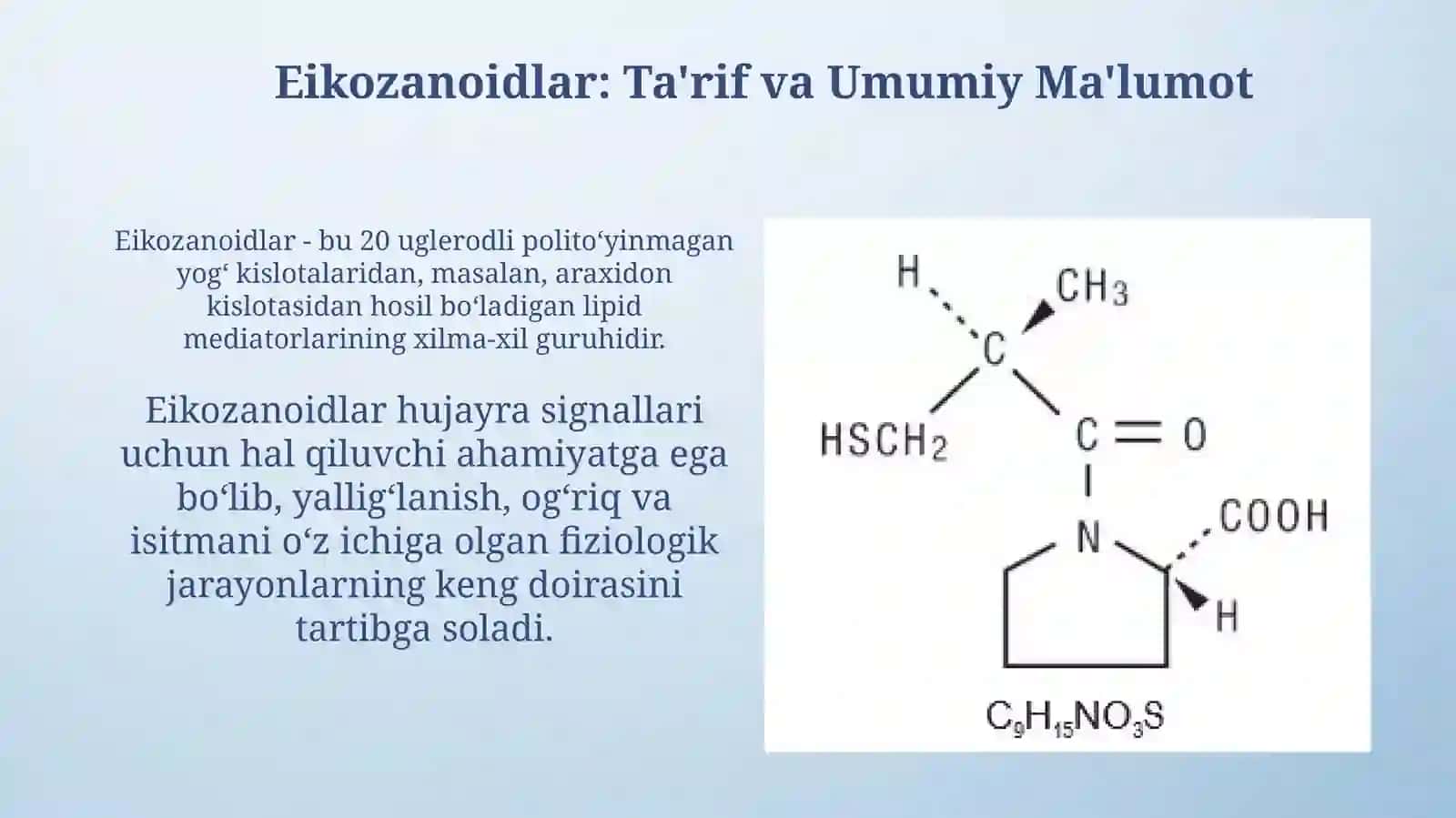 Eykozanoidlar,hosilboʻlishmexanizmi,turlari,ta'siri 3