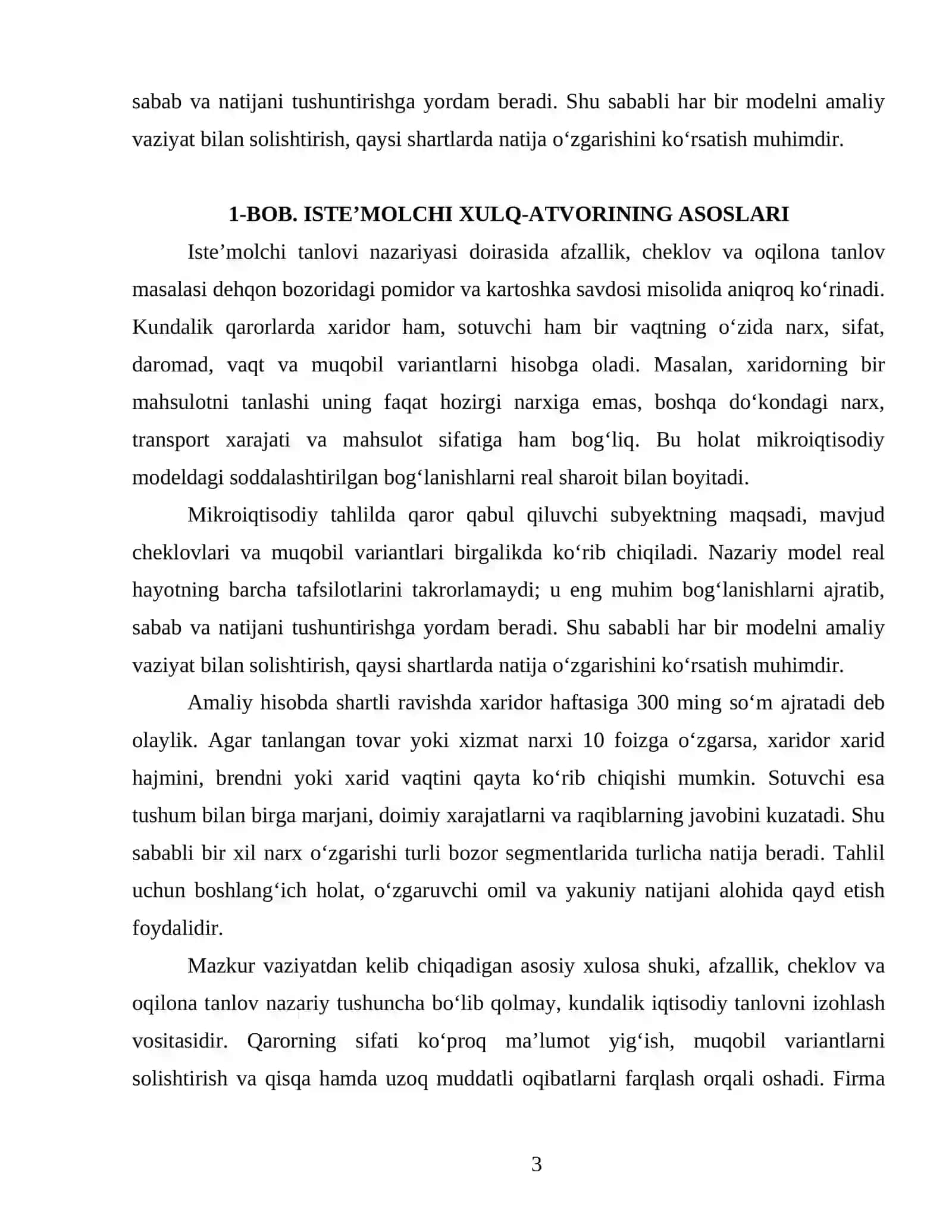 Iste’molchi Tanlovi Nazariyasi 3