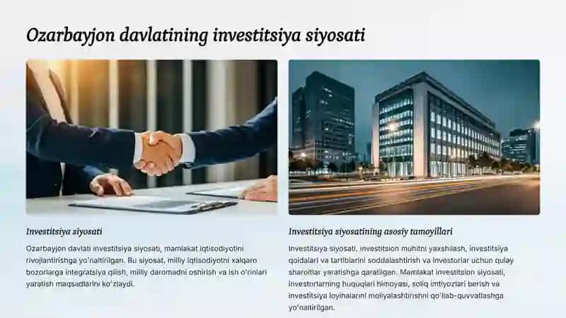Ozarbayjonning Ko'chmas Mulk Narxlar va Investitsiya Imkoniyatlari 3