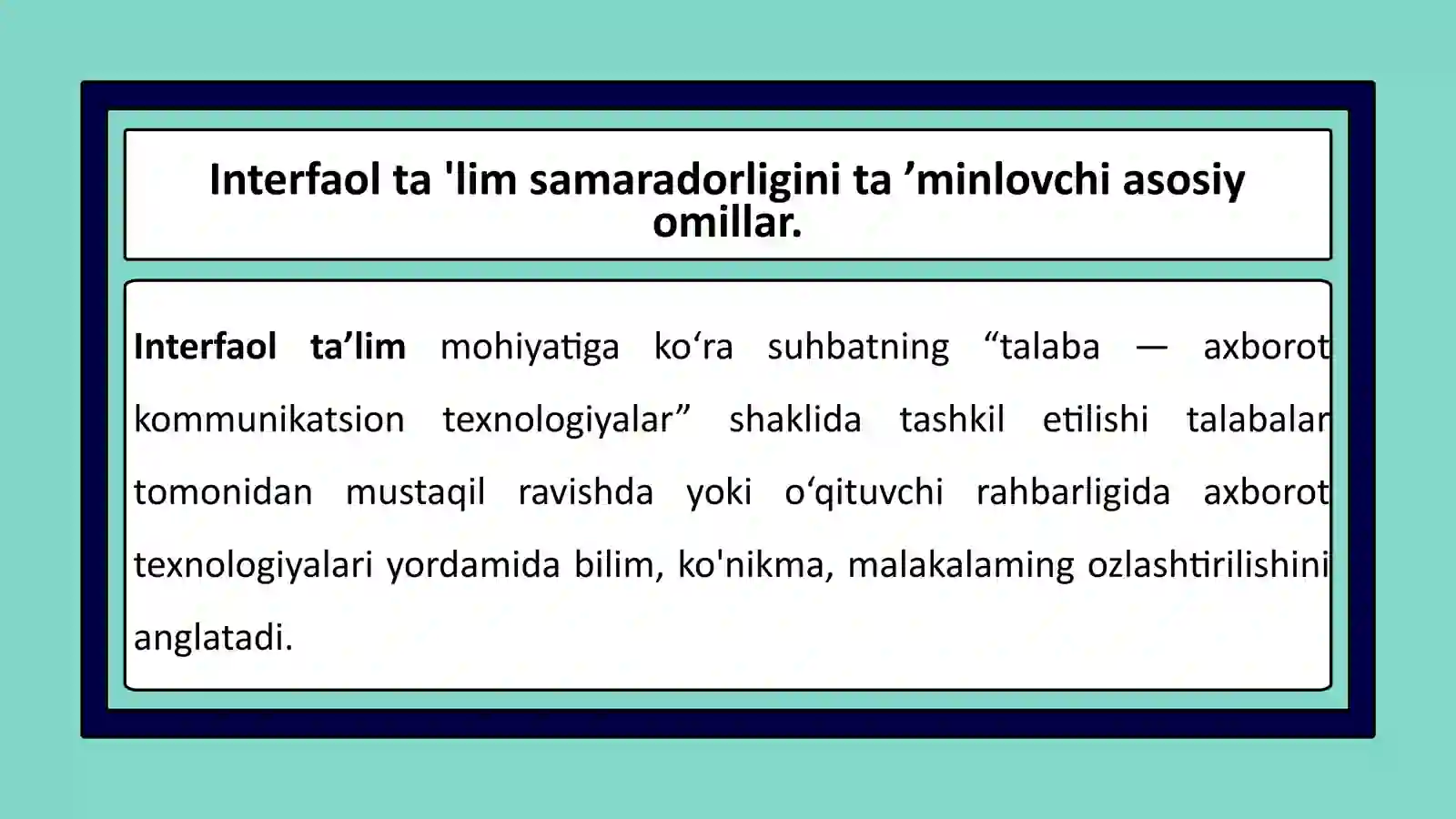 Ta’limning interfaol strategiyalari 3