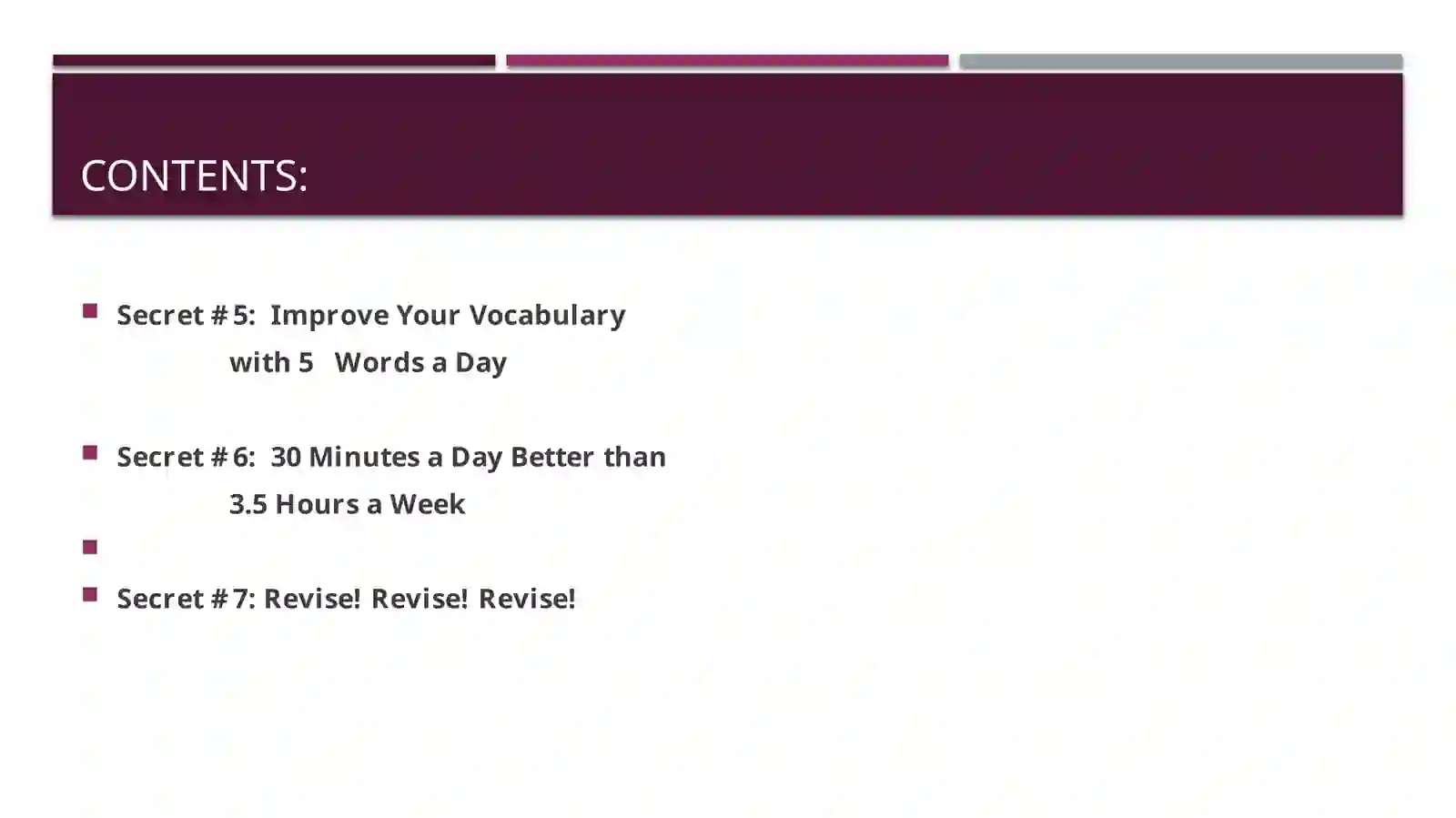 Seven Secrets to LearnEnglish 3
