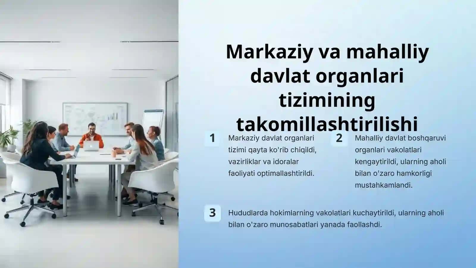 Mustaqillik yillarida boshqaruv tizimida o'tkazilgan islohotlar 3