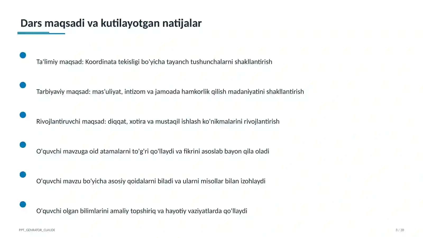 Koordinata tekisligi (6-sinf) 4