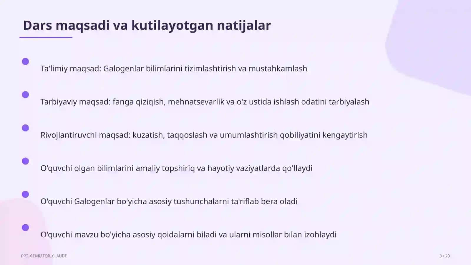 Galogenlar (9-sinf) 3