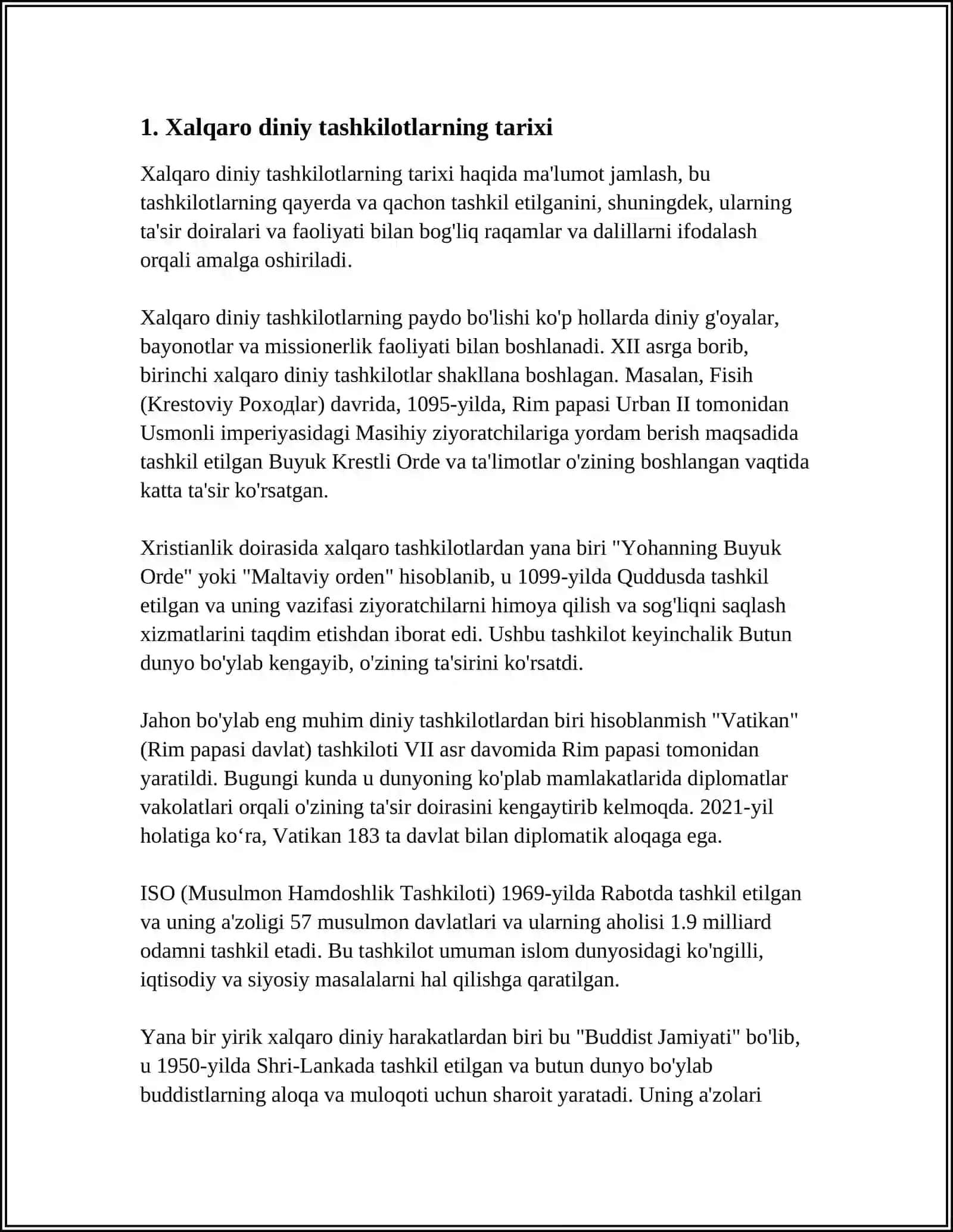 XALQARO DINIY TASHKILOTLAR FAOLIYATI 3