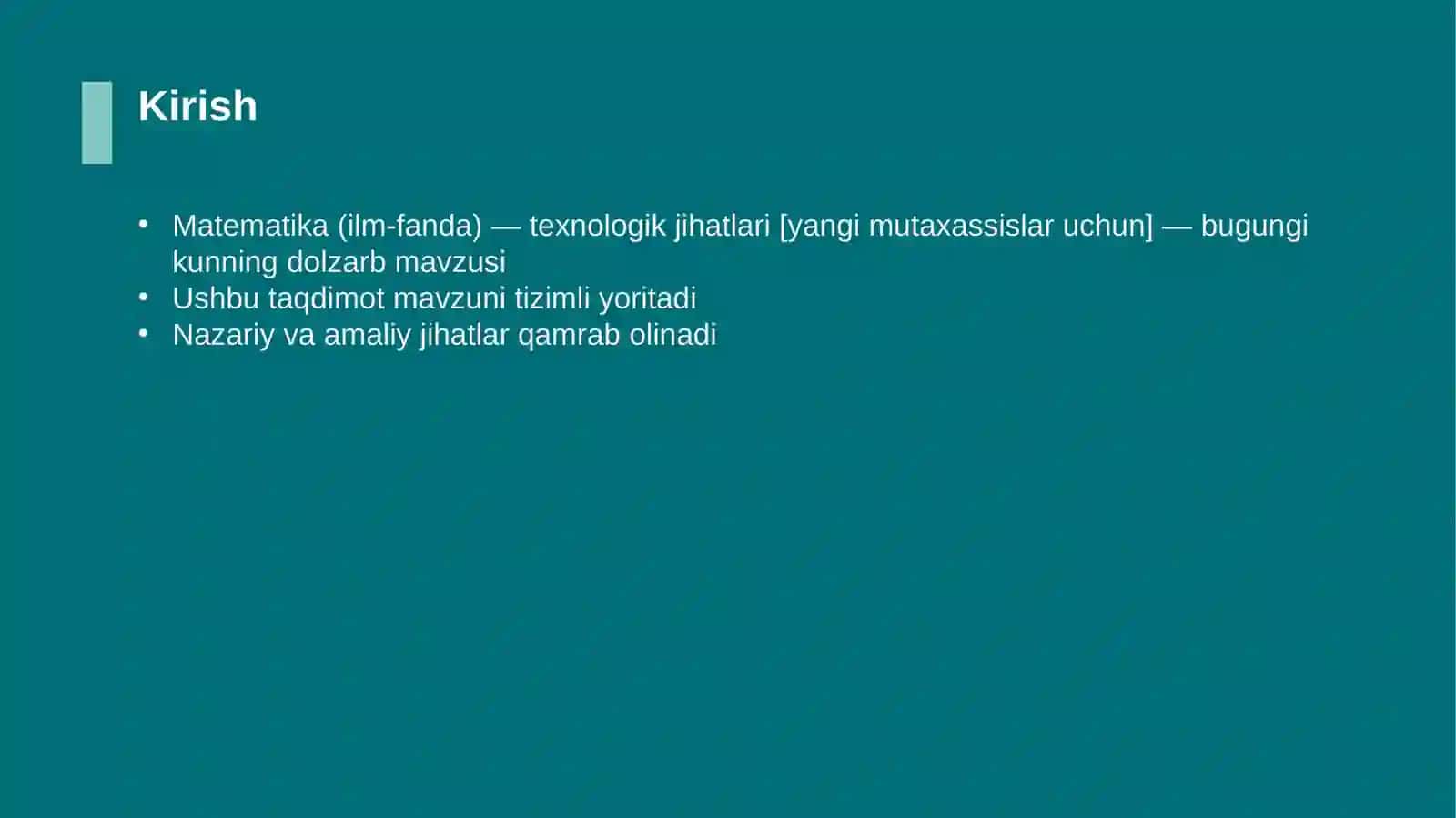 Matematika (ilm-fanda) — texnologik jihatlari [yangi mutaxassislar uchun] 3