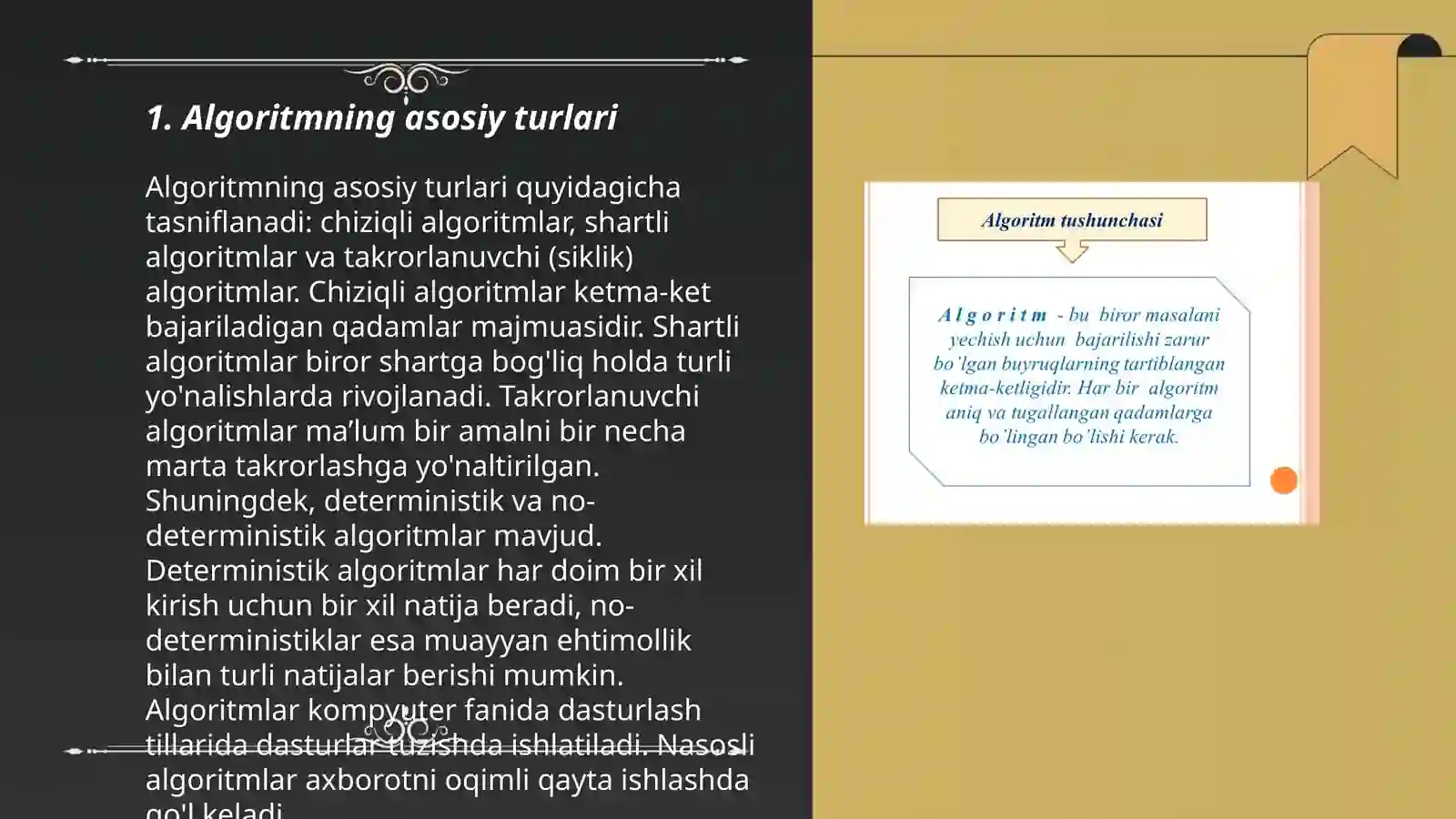 Algoritm turlari va xossalari 3