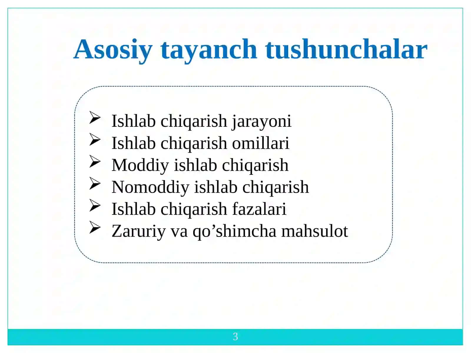 Ishlab chiqarish jarayoni, uning natijalari va samaradorligi 3