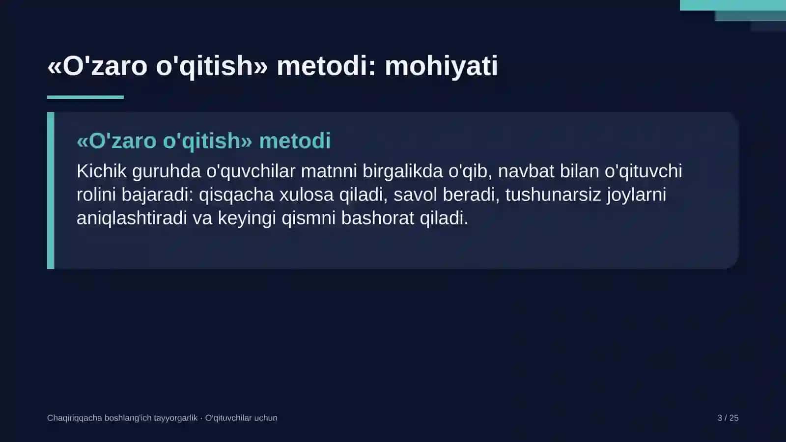 chaqiriqqacha boshlang'ich tayyorgarlik darslarida o'zaro o'qitish metodidan foydalanish 4219 3