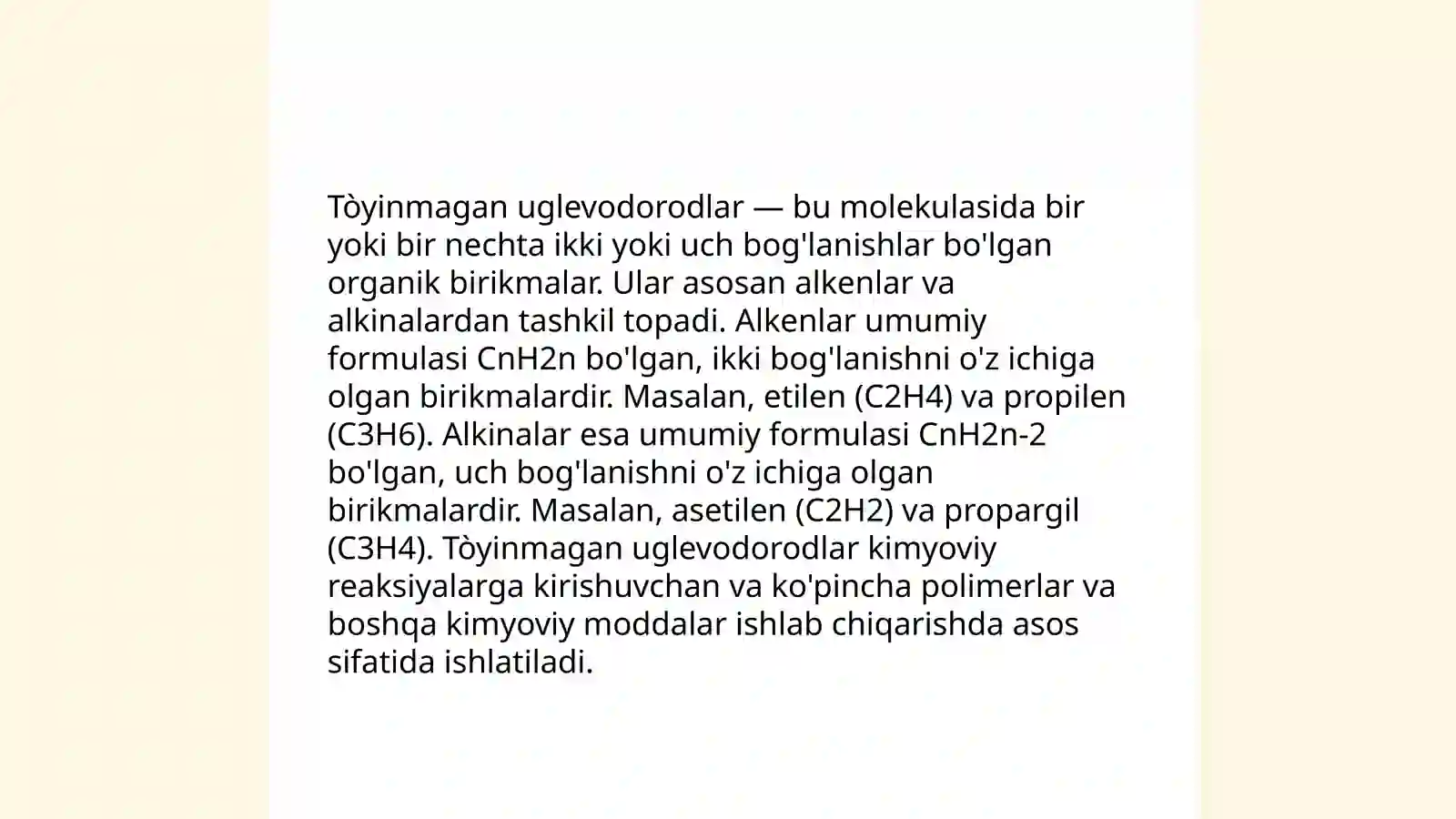 Tòyinmagan Uglevodorodlar 3