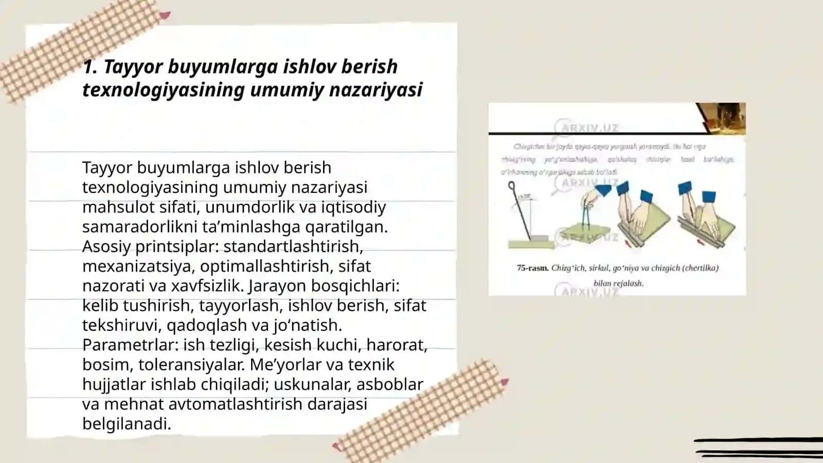 Tayyor buyumlarga ishlov berish texnologiyasi 3