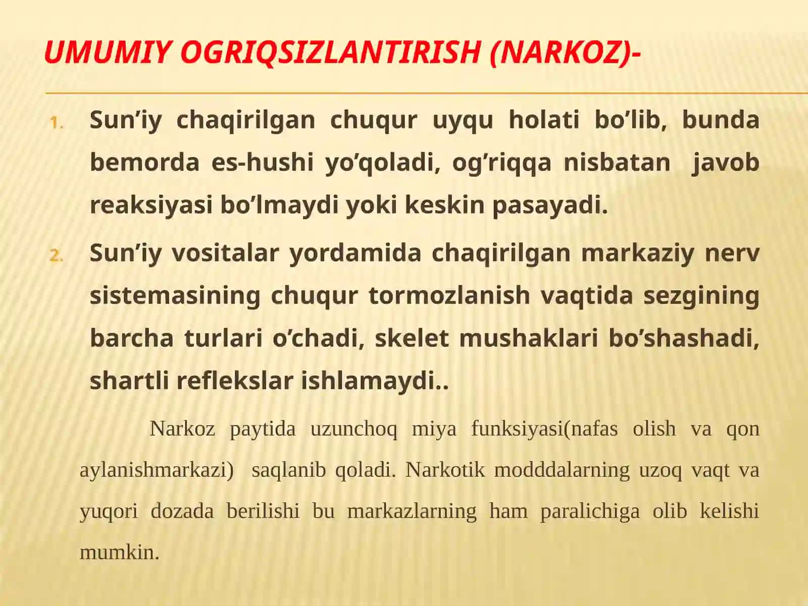Umumiyog’riqsizlantirish(narkoz) 3