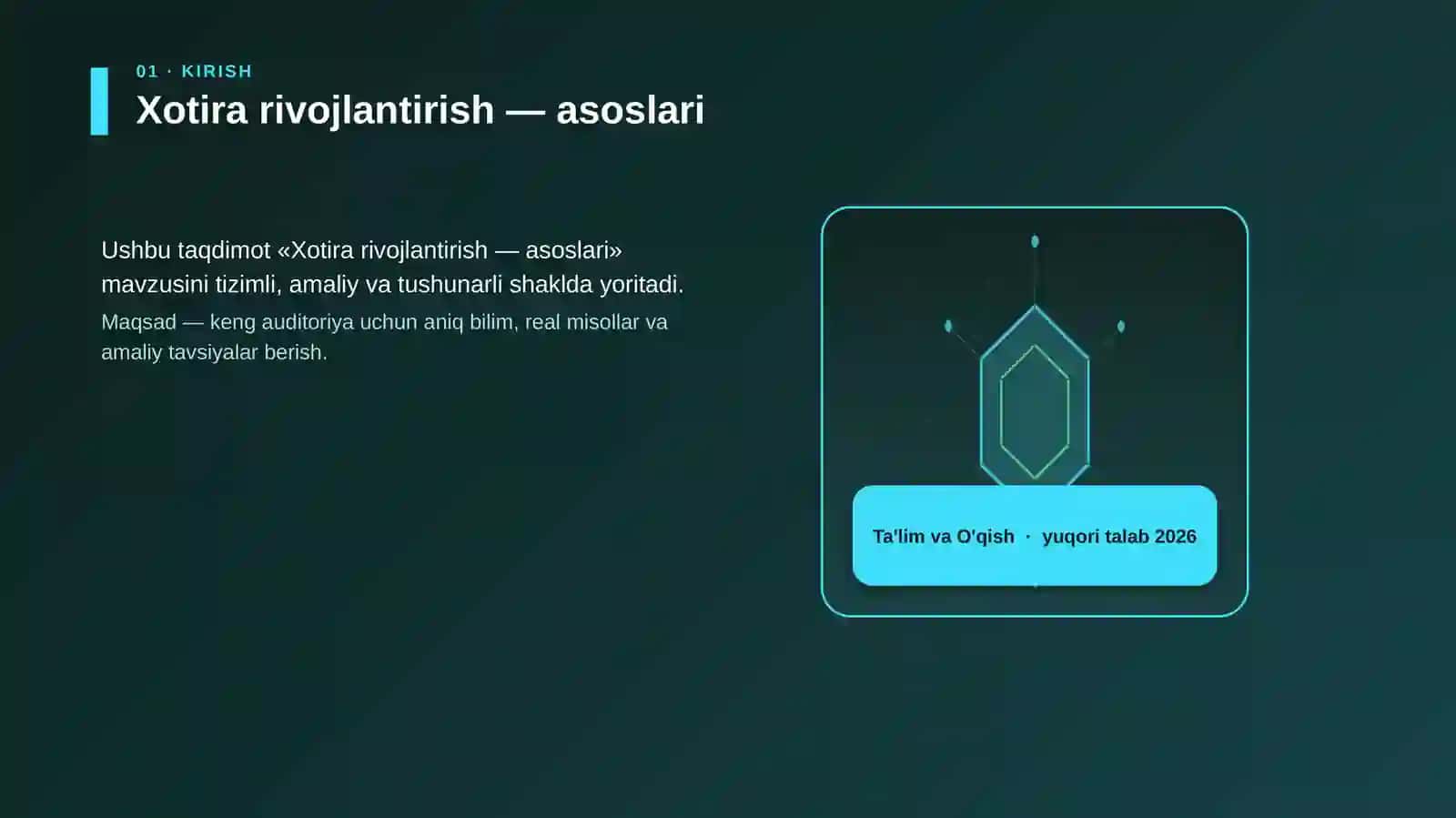 Xotira rivojlantirish — asoslari 3